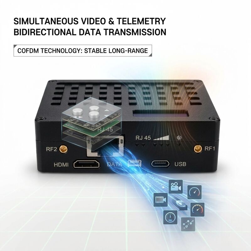 HN-550 Plus 1080P HDMI COFDM Video Transmitter 20ms Latency 37dBm 5W SMA for UAV Fire Fighting